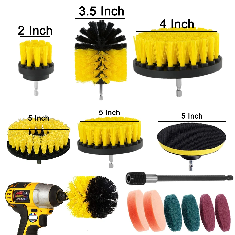 12/4 Pcs Electric Drill Brush Kit scrubber Cleaning Brush For Carpet Glass Car Kitchen Bathroom toilet Cleaning Tools household 12/4 Pcs Electric Drill Brush Kit scrubber Cleaning Brush For Carpet Glass Car Kitchen Bathroom toilet Cleaning Tools household