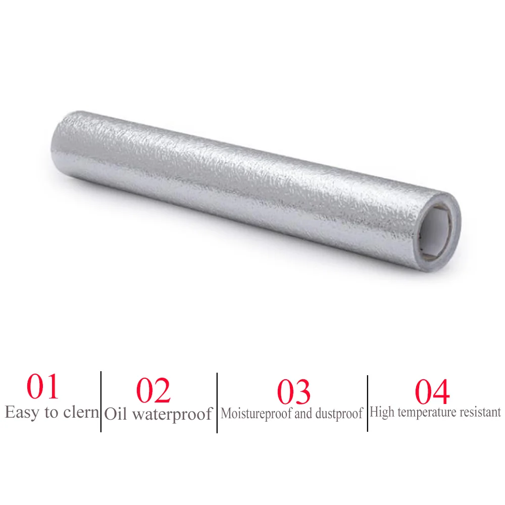 Kitchen Wall Sticker, Aluminum Foil, Waterproof, Removable, Self Adhesive, Oil Proof Wallpaper, Wide 40 cm, 60cm