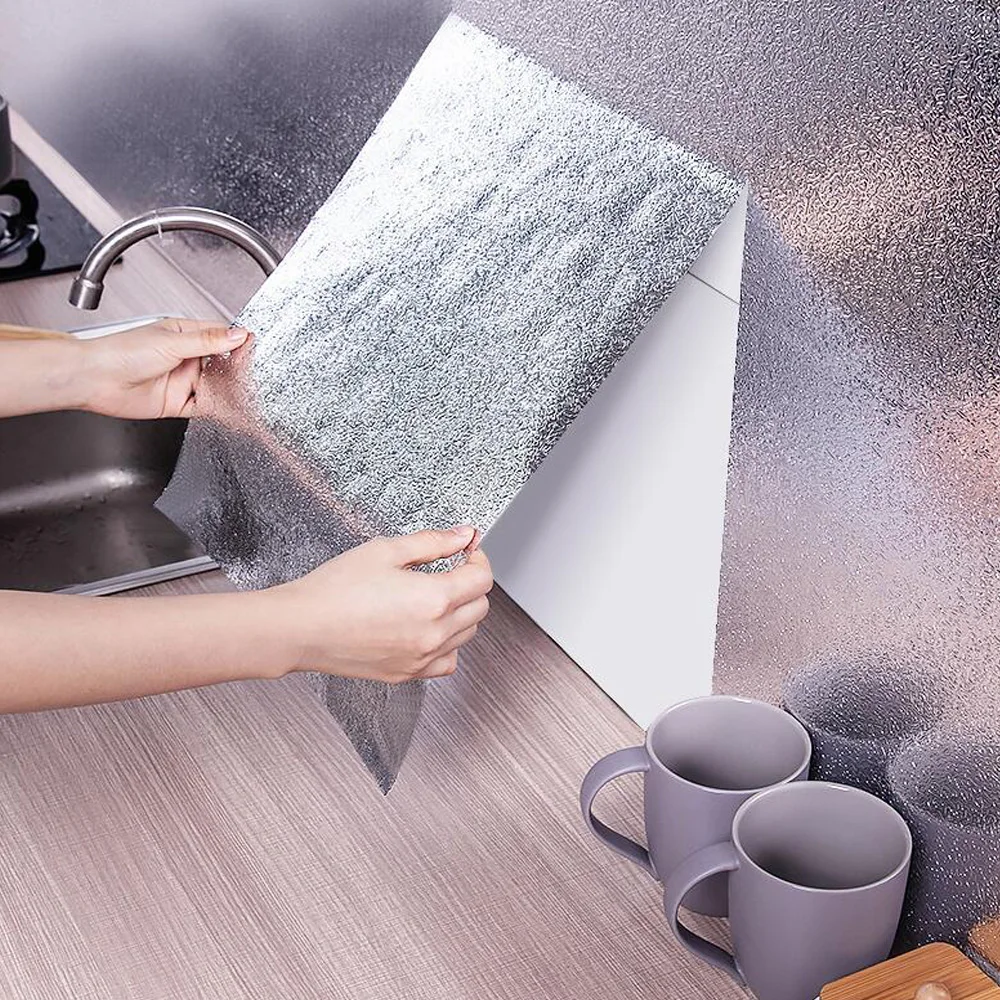 Kitchen Wall Sticker, Aluminum Foil, Waterproof, Removable, Self Adhesive, Oil Proof Wallpaper, Wide 40 cm, 60cm Kitchen Wall Sticker, Aluminum Foil, Waterproof, Removable, Self Adhesive, Oil Proof Wallpaper, Wide 40 cm, 60cm